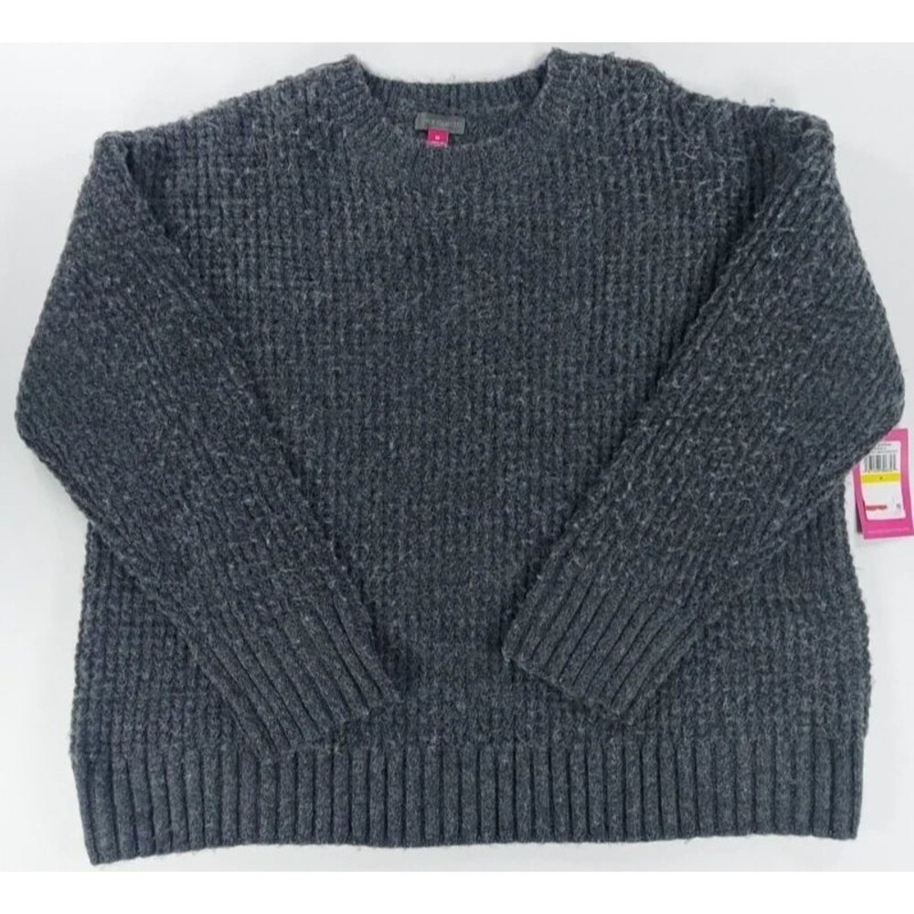 NWT Vince Camuto Women Medium Sleigh It Heather Gray Sweater Crewneck Pullover